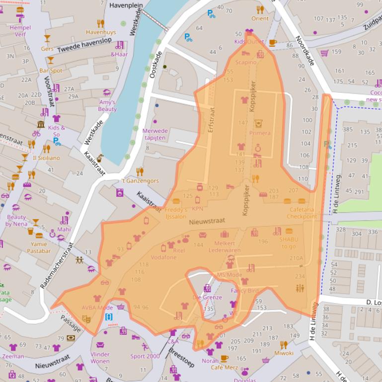Kaart van postcodegebied 3201EE.