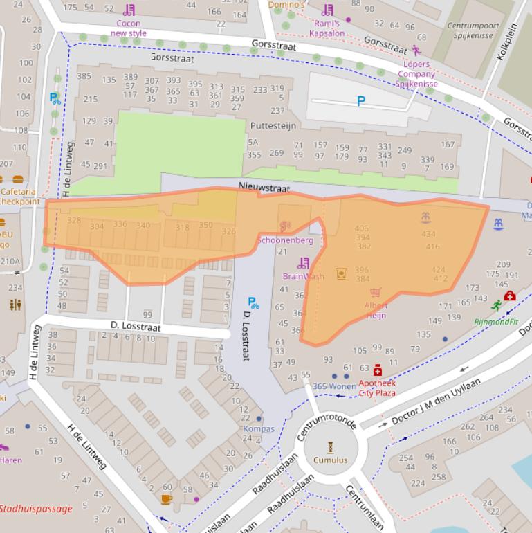 Kaart van postcodegebied 3201EG.