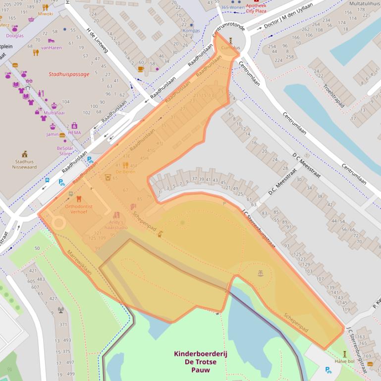 Kaart van postcodegebied 3201EM.