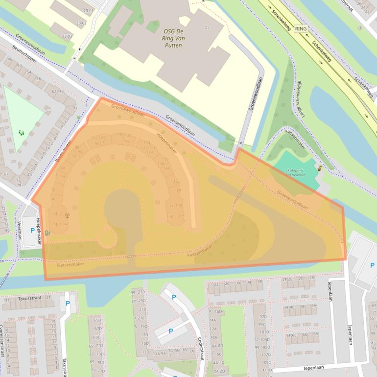 Kaart van postcodegebied 3201GD.