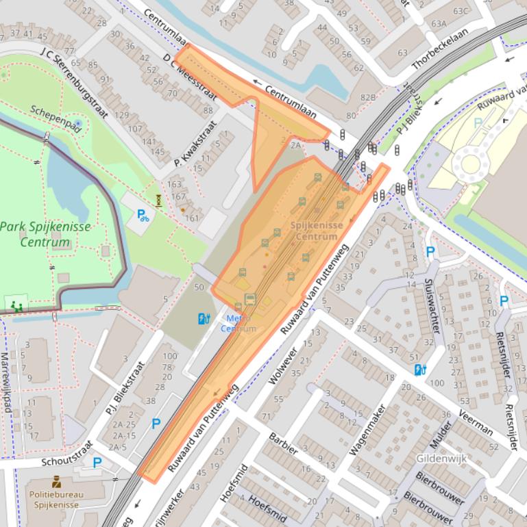 Kaart van postcodegebied 3201GL.