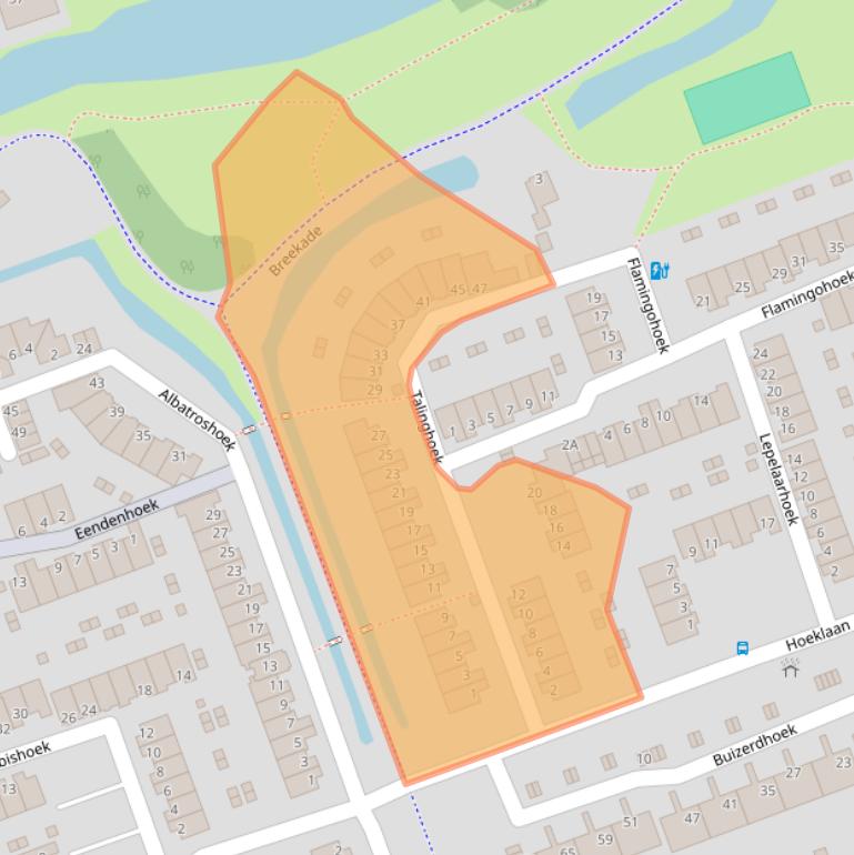 Kaart van postcodegebied 3201HP.