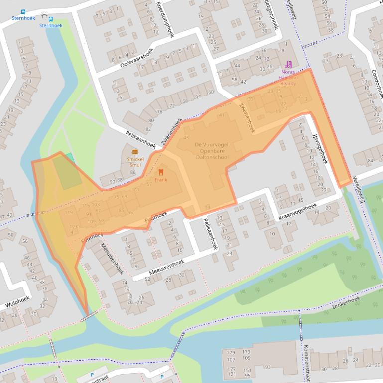 Kaart van postcodegebied 3201HT.