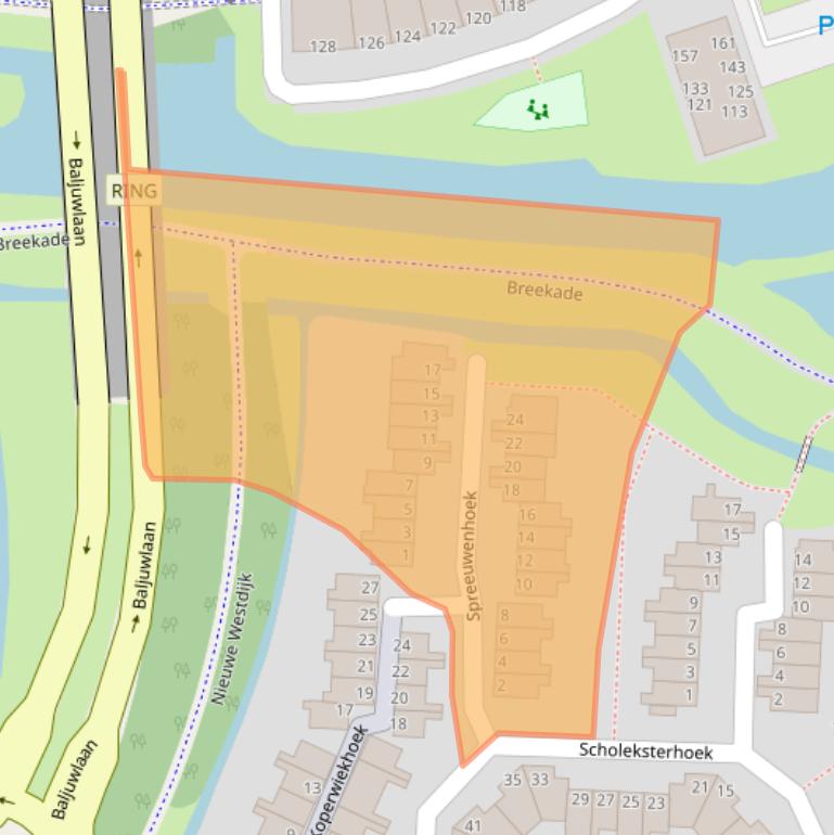Kaart van postcodegebied 3201JM.
