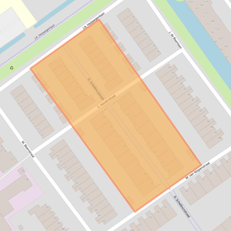 Kaart van postcodegebied 3201KA.