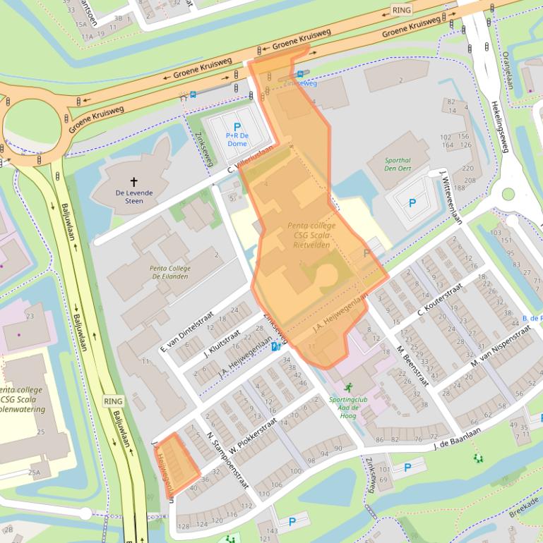 Kaart van postcodegebied 3201KH.