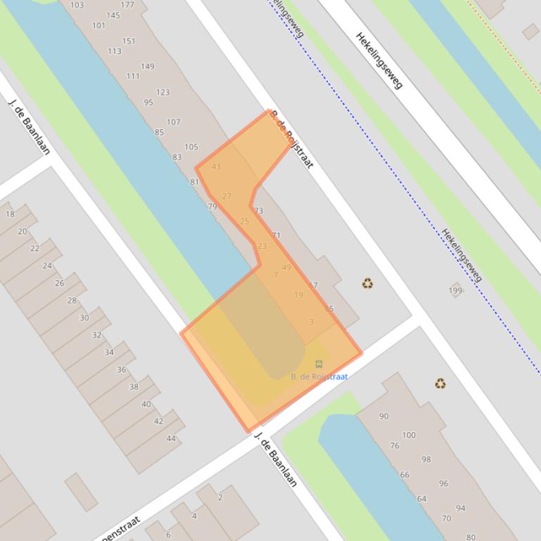 Kaart van postcodegebied 3201KJ.