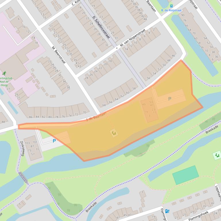 Kaart van postcodegebied 3201KT.