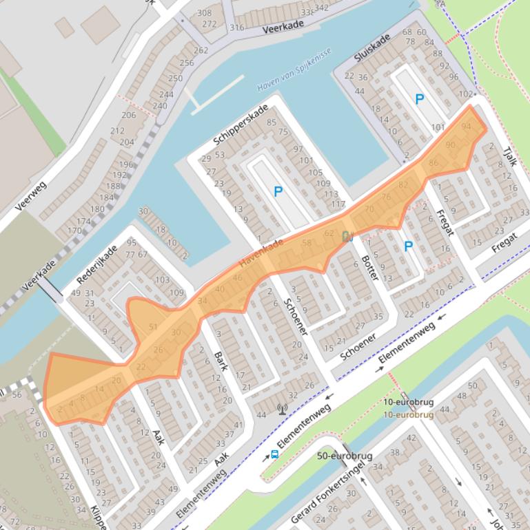 Kaart van postcodegebied 3201LC.
