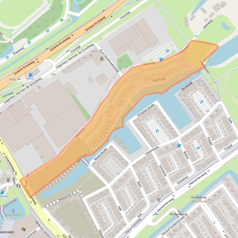 Kaart van postcodegebied 3201LD.