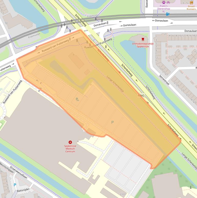 Kaart van postcodegebied 3201LJ.