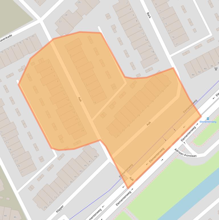 Kaart van postcodegebied 3201LK.