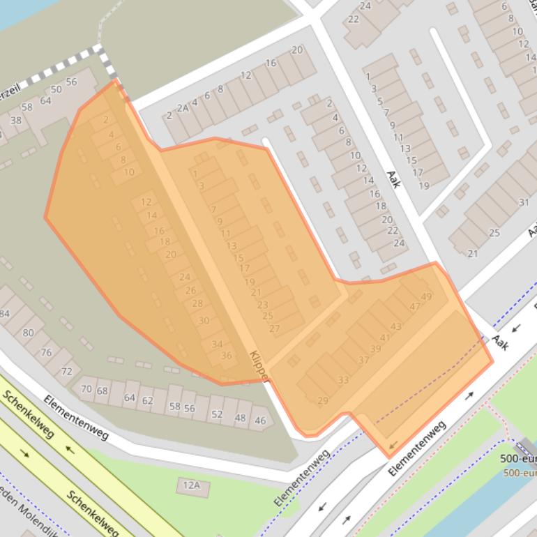 Kaart van postcodegebied 3201LM.