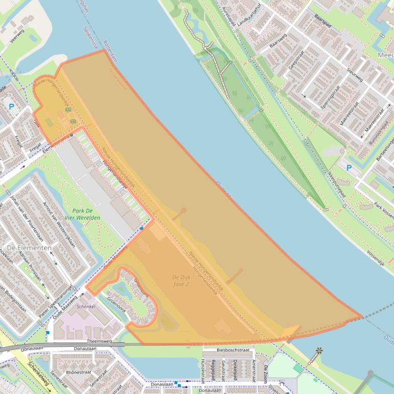 Kaart van postcodegebied 3201LS.