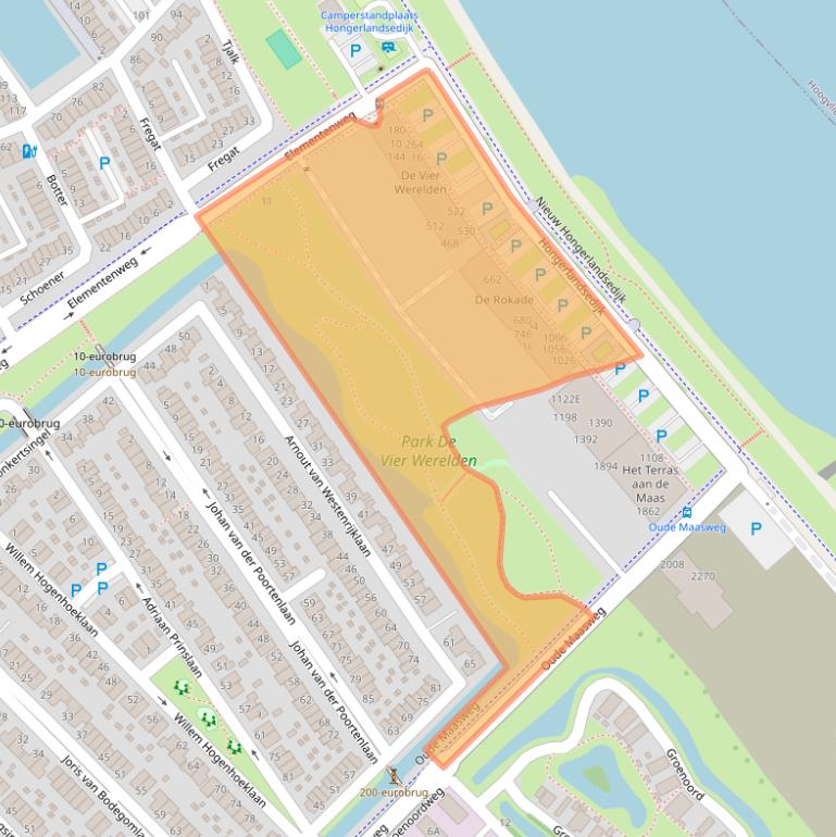 Kaart van postcodegebied 3201LW.