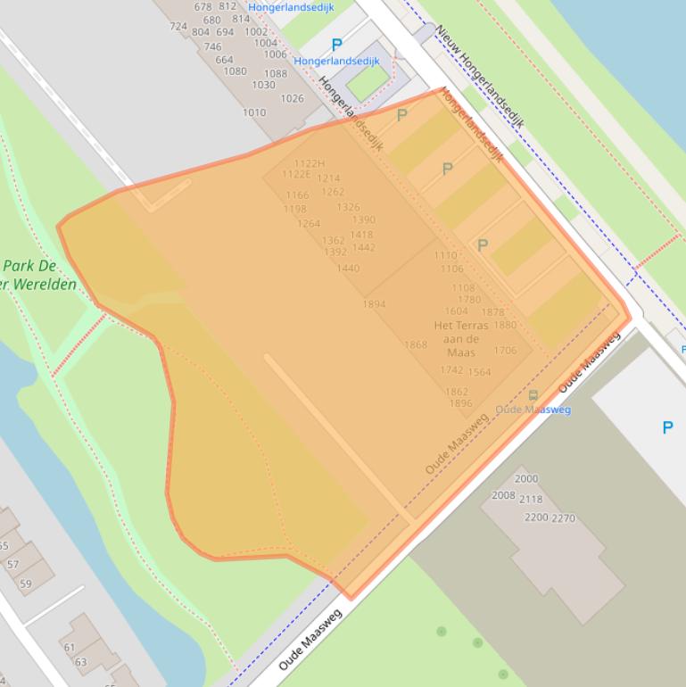 Kaart van postcodegebied 3201LZ.