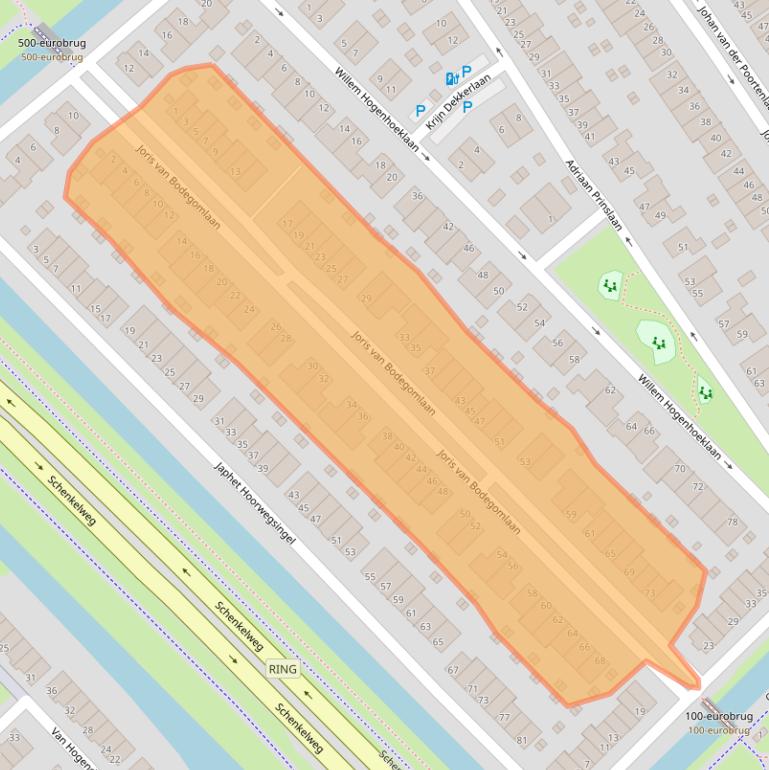 Kaart van postcodegebied 3201MH.