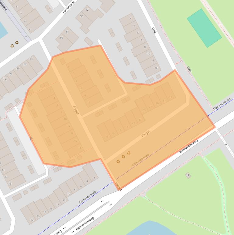 Kaart van postcodegebied 3201MS.