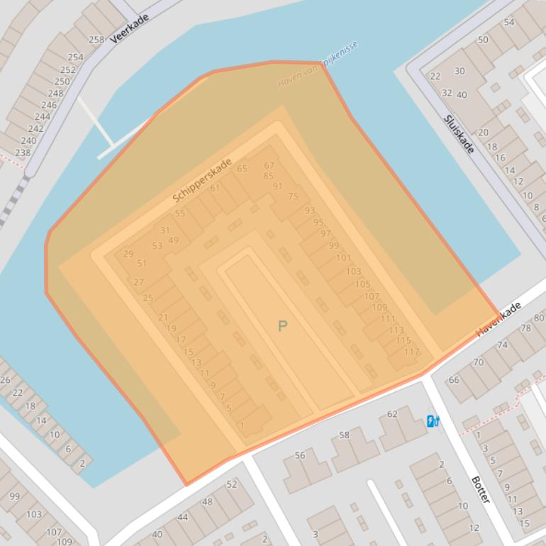 Kaart van postcodegebied 3201MW.