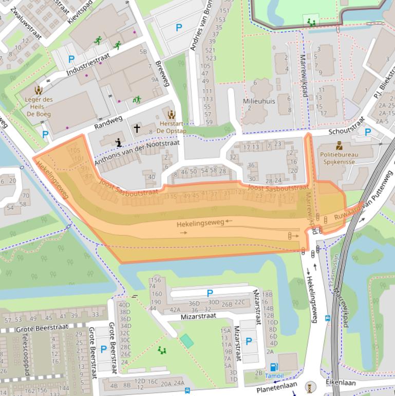 Kaart van postcodegebied 3201PC.