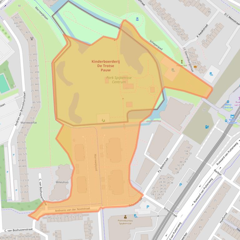 Kaart van postcodegebied 3201PK.