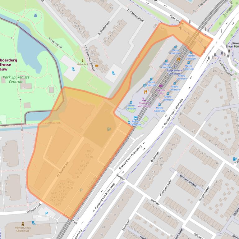 Kaart van postcodegebied 3201PL.
