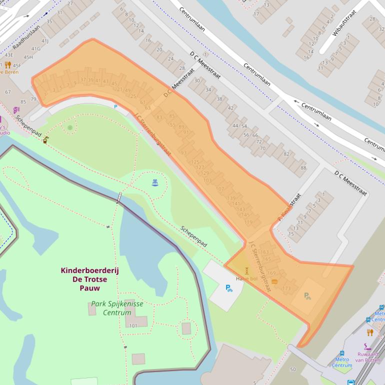 Kaart van postcodegebied 3201RB.