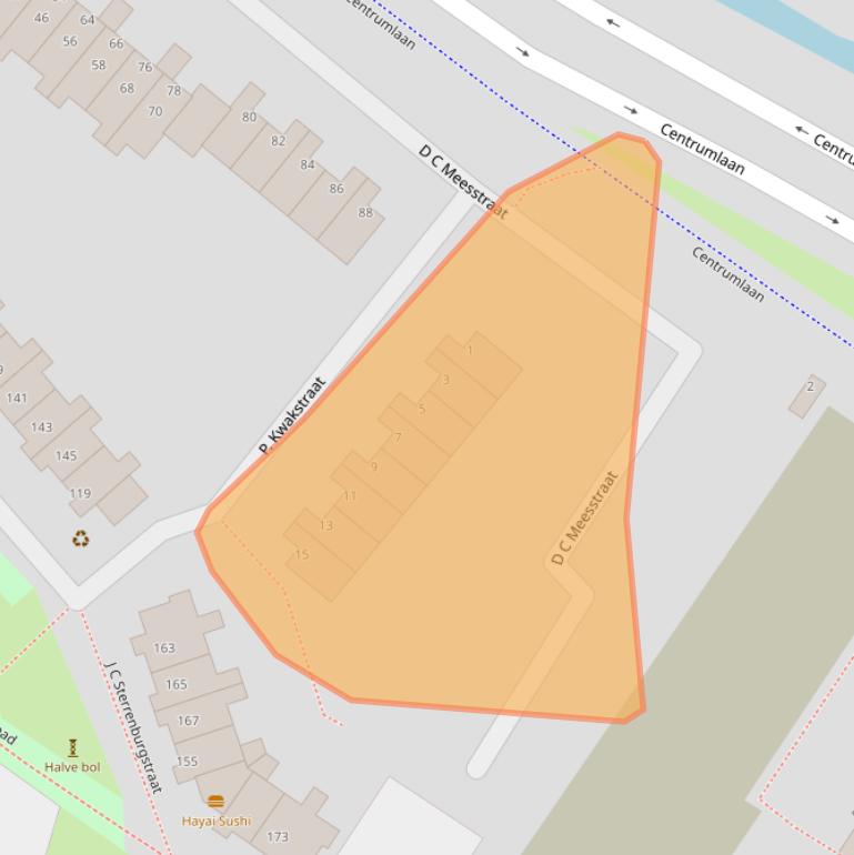 Kaart van postcodegebied 3201RC.