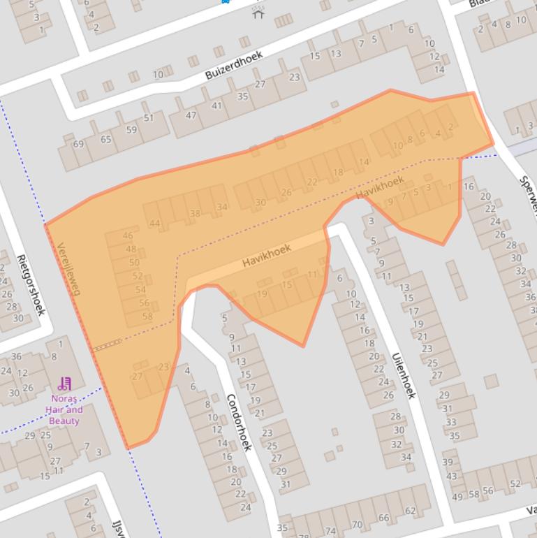 Kaart van postcodegebied 3201SH.
