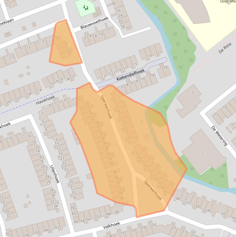Kaart van postcodegebied 3201SK.