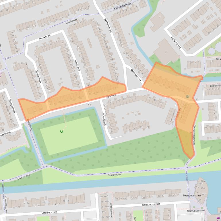 Kaart van postcodegebied 3201SM.