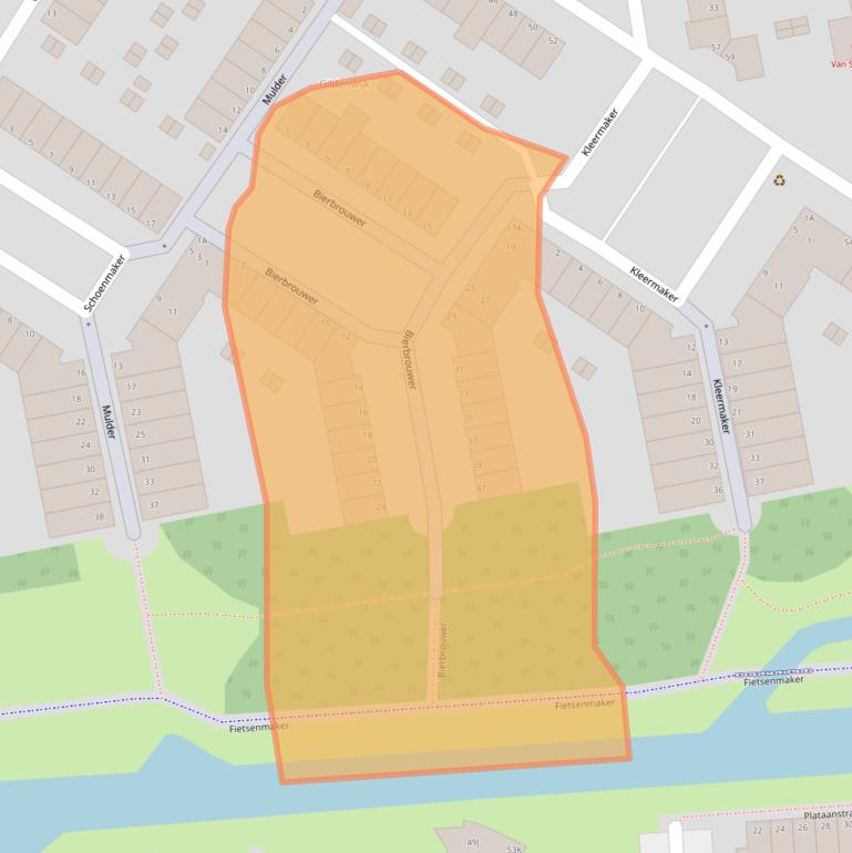 Kaart van postcodegebied 3201TB.