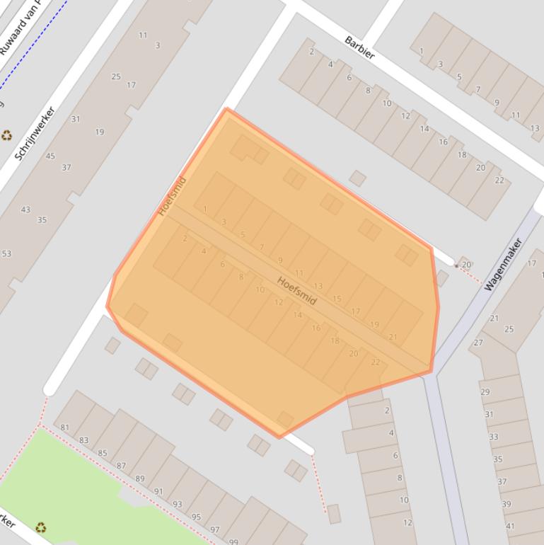 Kaart van postcodegebied 3201TC.