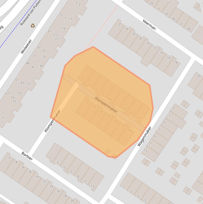 Kaart van postcodegebied 3201TE.