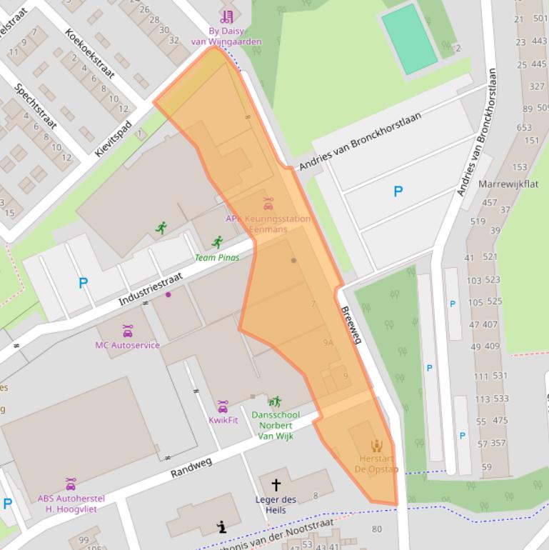 Kaart van postcodegebied 3201VB.