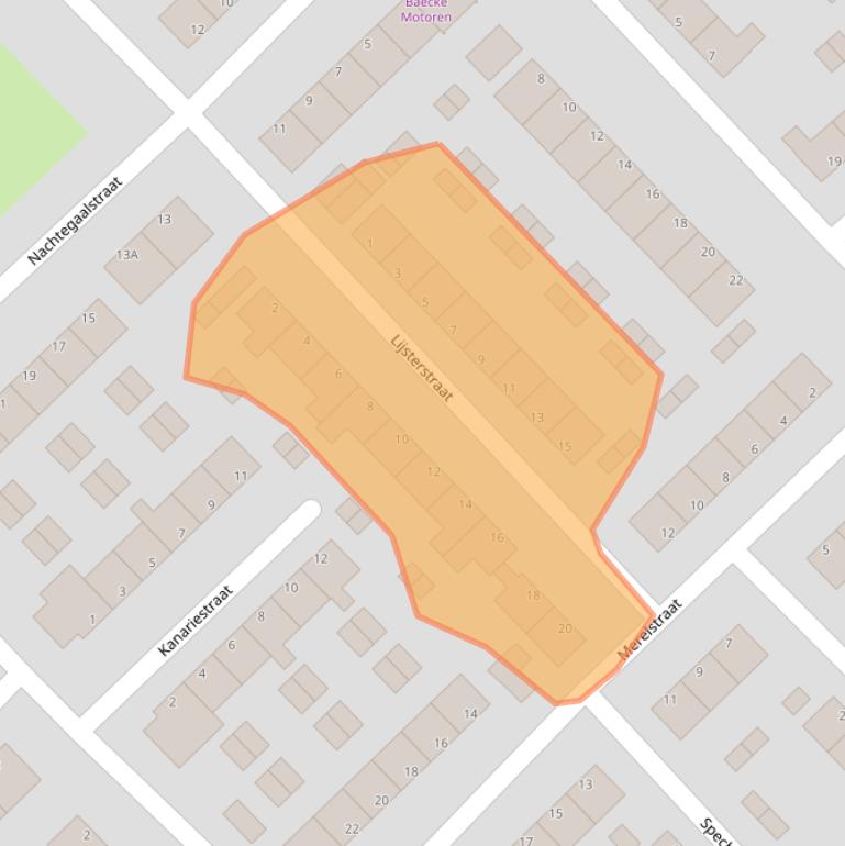 Kaart van postcodegebied 3201VJ.