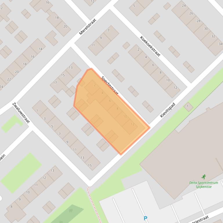 Kaart van postcodegebied 3201VR.