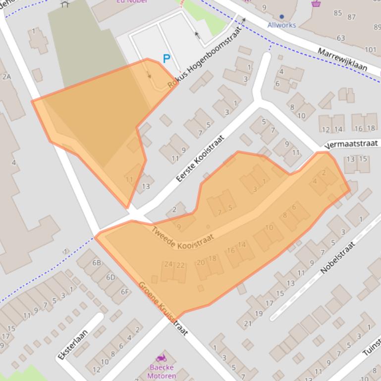 Kaart van postcodegebied 3201VX.