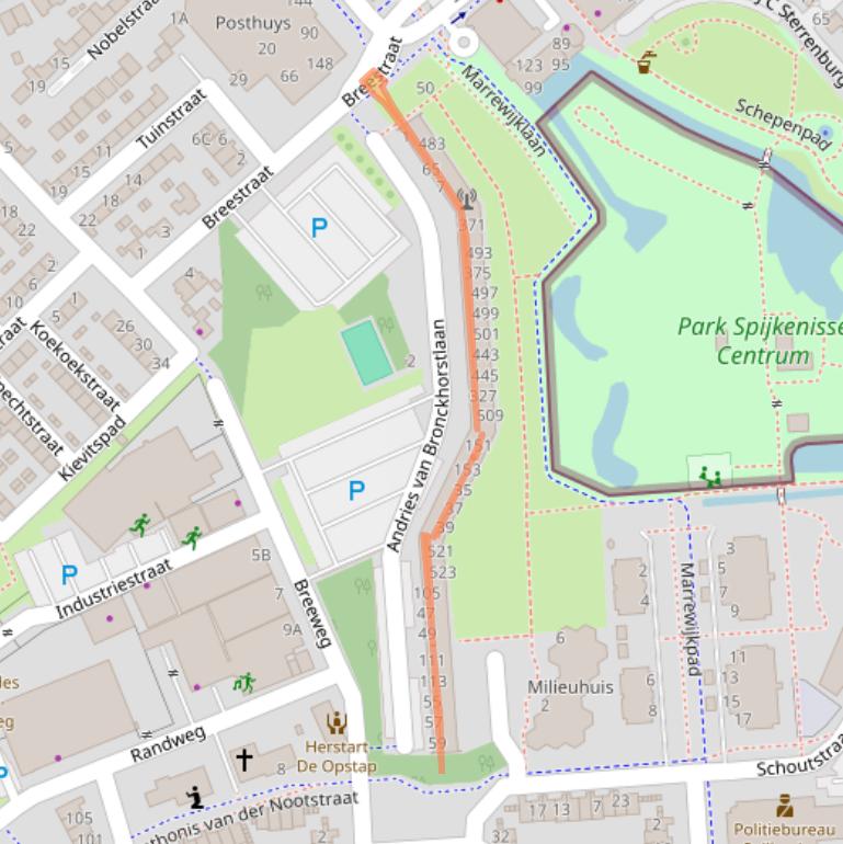 Kaart van postcodegebied 3201XC.