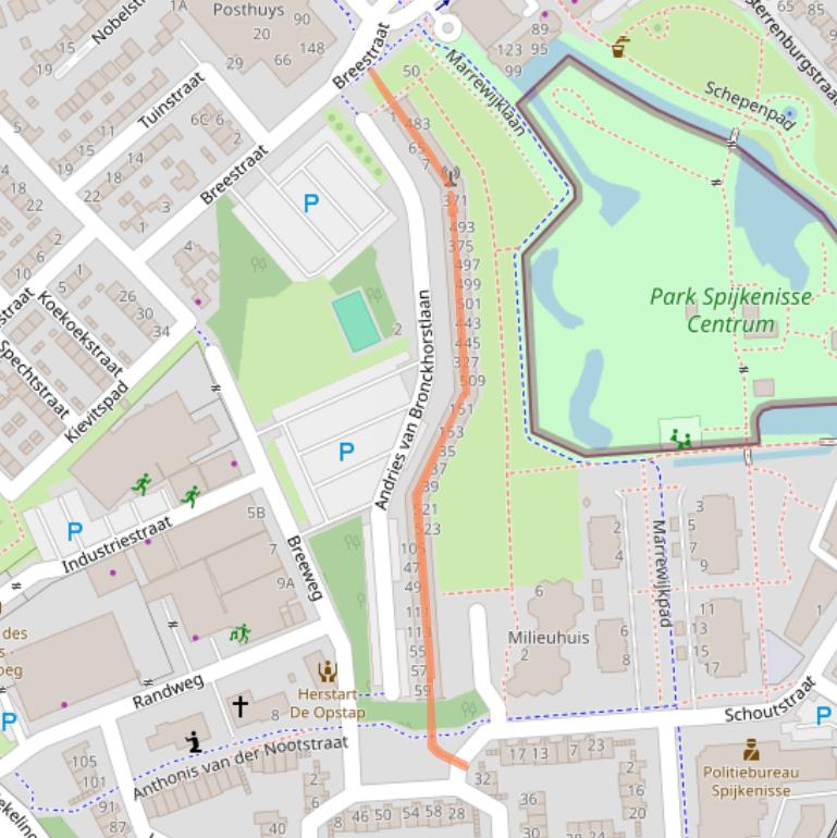 Kaart van postcodegebied 3201XE.