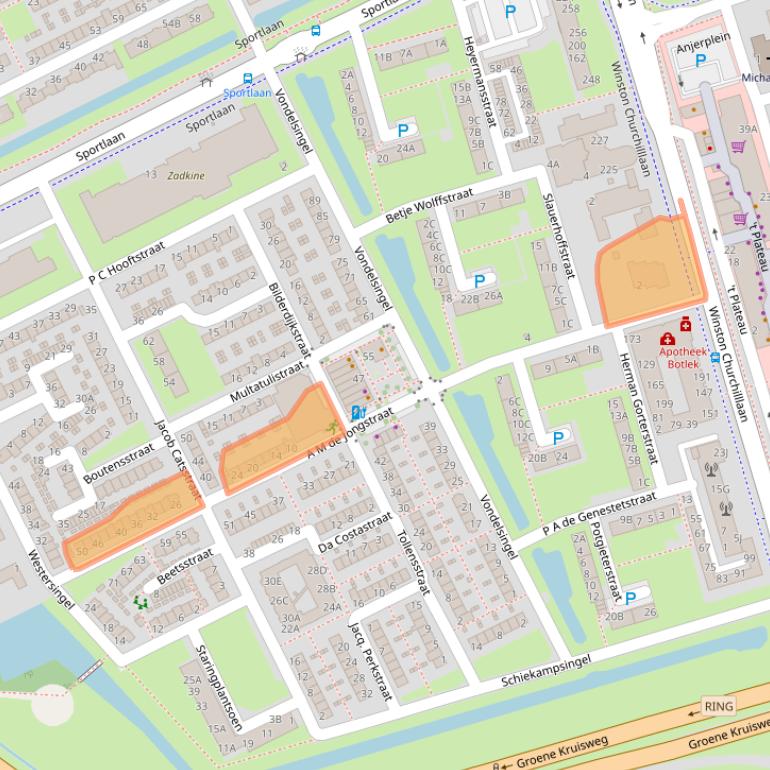 Kaart van postcodegebied 3202AD.