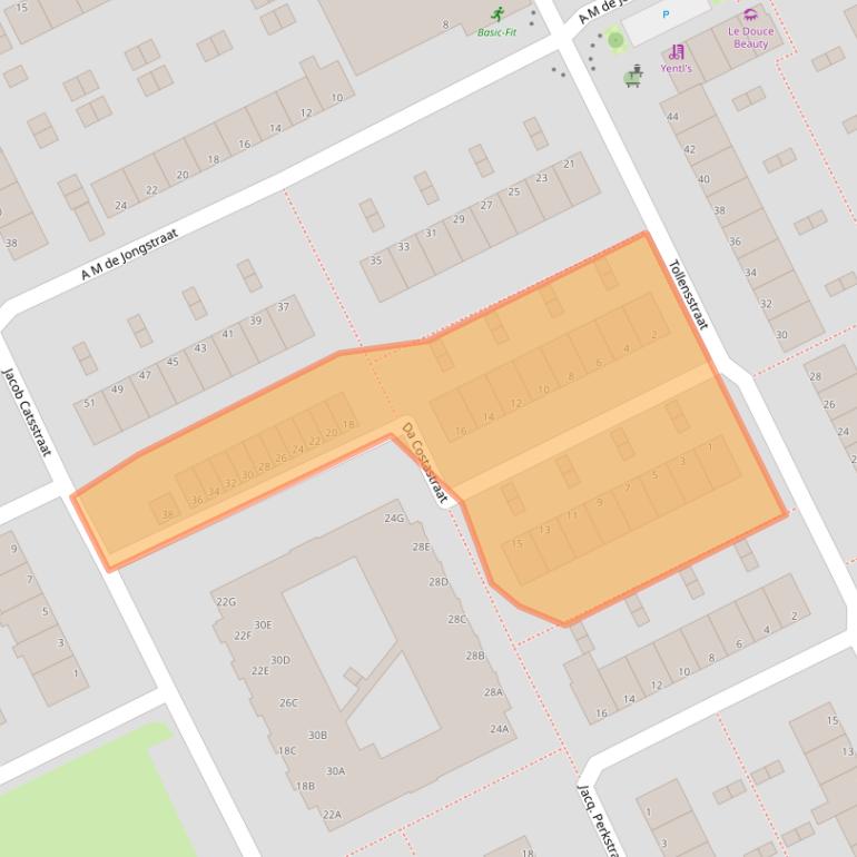 Kaart van postcodegebied 3202AH.