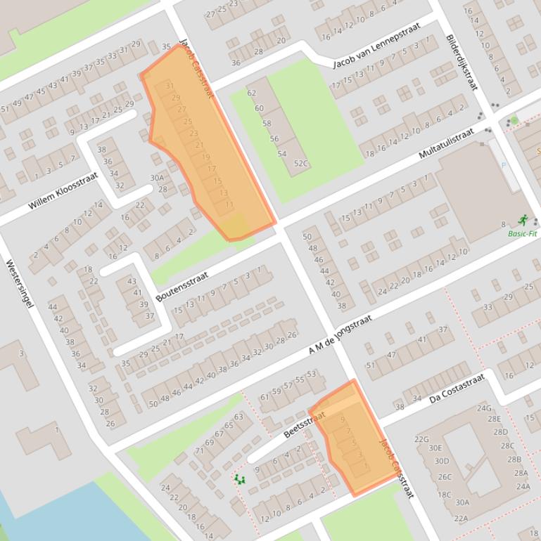 Kaart van postcodegebied 3202AJ.