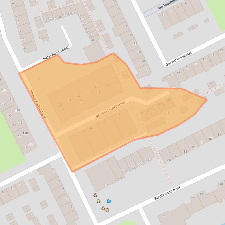 Kaart van postcodegebied 3202EG.