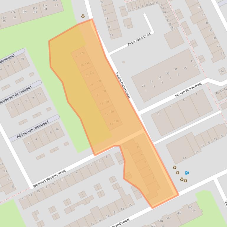 Kaart van postcodegebied 3202EH.