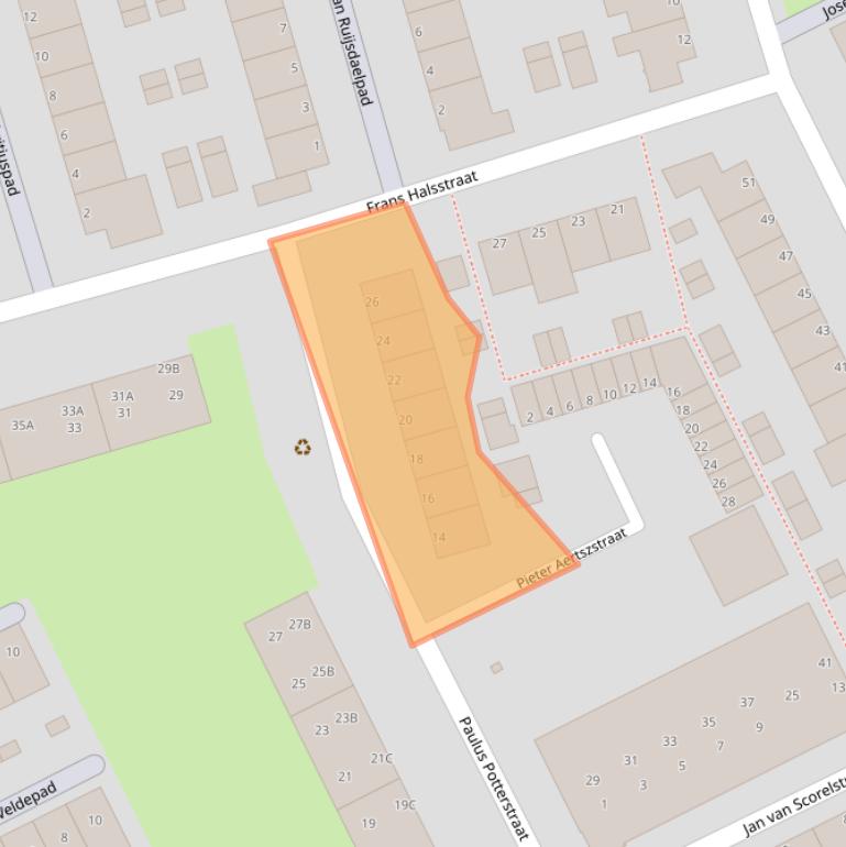 Kaart van postcodegebied 3202EJ.