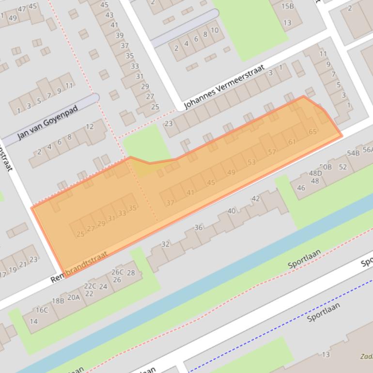 Kaart van postcodegebied 3202EL.