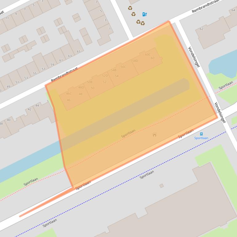 Kaart van postcodegebied 3202ET.