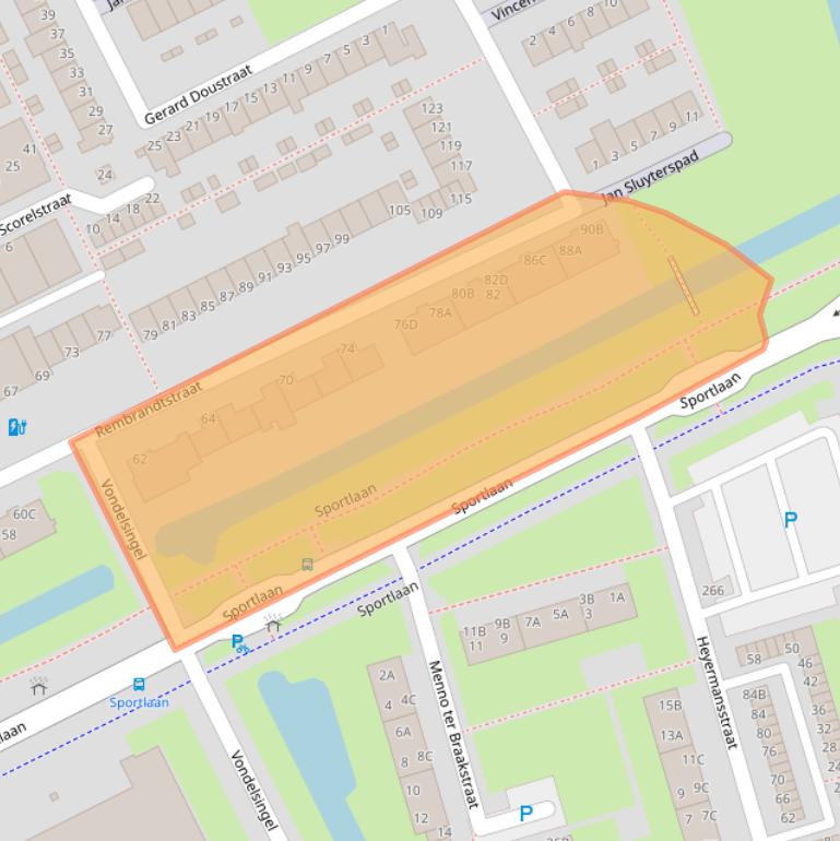 Kaart van postcodegebied 3202EV.