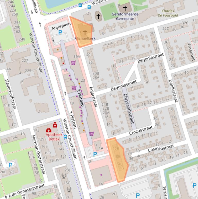 Kaart van postcodegebied 3202GE.